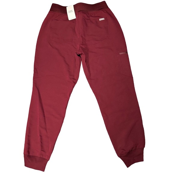 FIGS HIGH WASTED WOMENS ZAMORA PETTE 2.0 A SCRUB PANTS W22SW2012P MED BURGUNDY - Picture 2 of 5